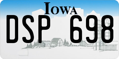 IA license plate DSP698