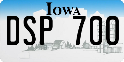 IA license plate DSP700