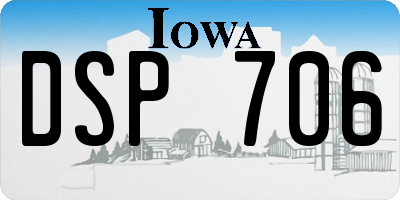 IA license plate DSP706