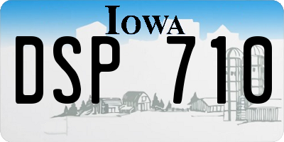 IA license plate DSP710