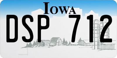 IA license plate DSP712