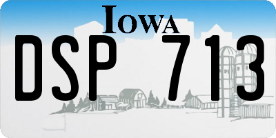 IA license plate DSP713