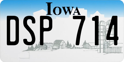 IA license plate DSP714