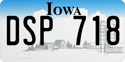 IA license plate DSP718