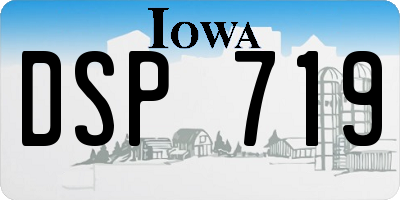 IA license plate DSP719