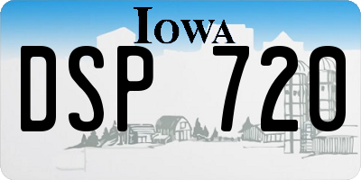 IA license plate DSP720