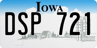 IA license plate DSP721