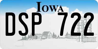 IA license plate DSP722