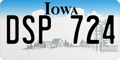 IA license plate DSP724