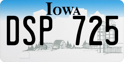 IA license plate DSP725