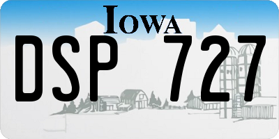 IA license plate DSP727