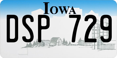 IA license plate DSP729