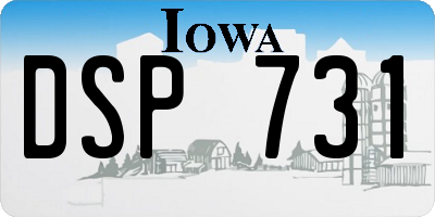 IA license plate DSP731