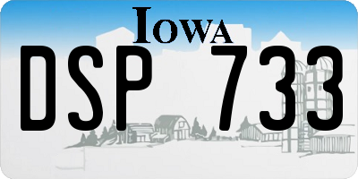 IA license plate DSP733