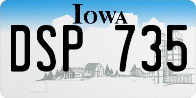 IA license plate DSP735