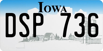 IA license plate DSP736