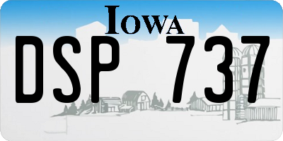 IA license plate DSP737