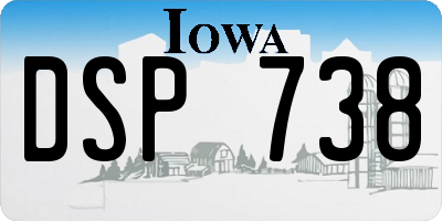 IA license plate DSP738