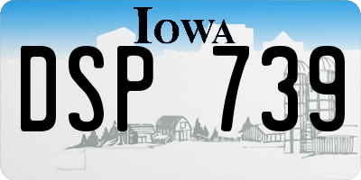 IA license plate DSP739