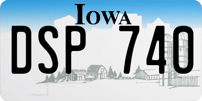 IA license plate DSP740