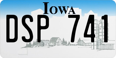 IA license plate DSP741