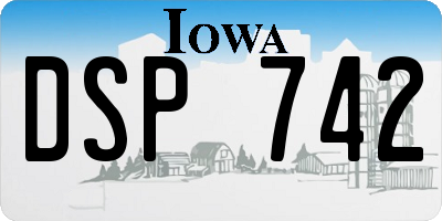 IA license plate DSP742