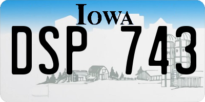 IA license plate DSP743