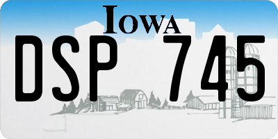 IA license plate DSP745