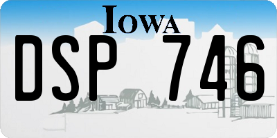 IA license plate DSP746