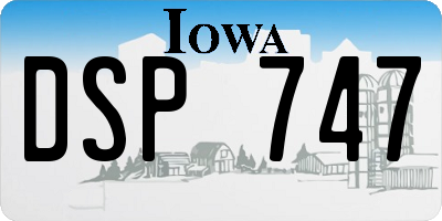 IA license plate DSP747