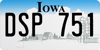 IA license plate DSP751