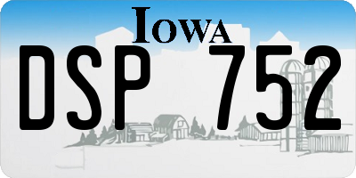 IA license plate DSP752