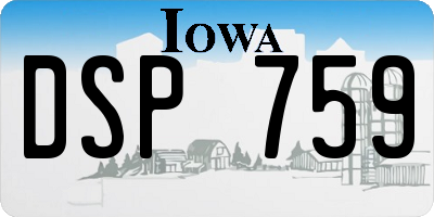IA license plate DSP759
