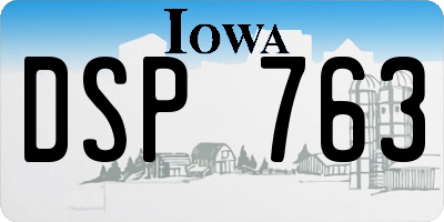 IA license plate DSP763