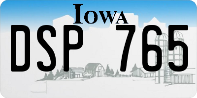 IA license plate DSP765
