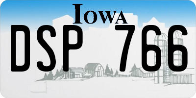 IA license plate DSP766
