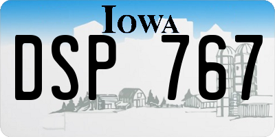 IA license plate DSP767