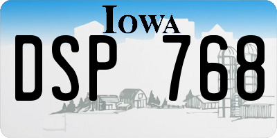 IA license plate DSP768