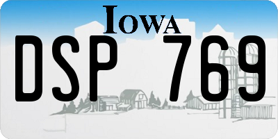 IA license plate DSP769