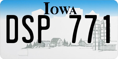 IA license plate DSP771