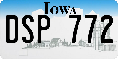 IA license plate DSP772
