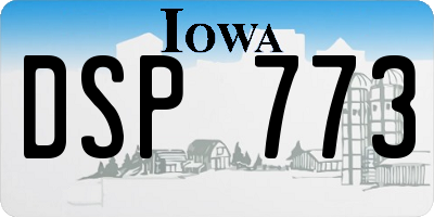IA license plate DSP773