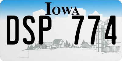 IA license plate DSP774