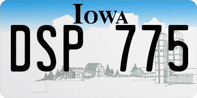 IA license plate DSP775