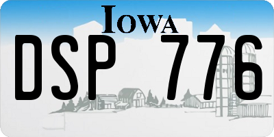 IA license plate DSP776