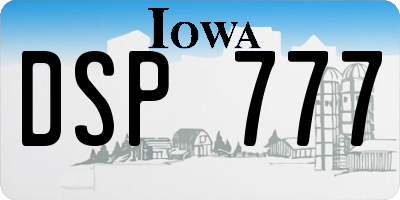 IA license plate DSP777