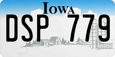 IA license plate DSP779