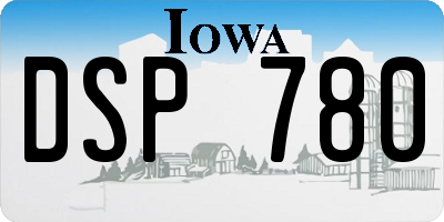 IA license plate DSP780