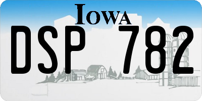 IA license plate DSP782