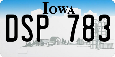 IA license plate DSP783